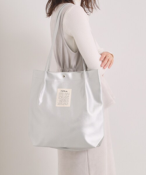 ITS'DEMO（イッツデモ）の「【A4対応】合皮ハンドルタックトート（トートバッグ・レディース・ブラック/ピンク系/ダークブラウン/ブロンズ/グレー/シルバー・00）」の6枚目の写真