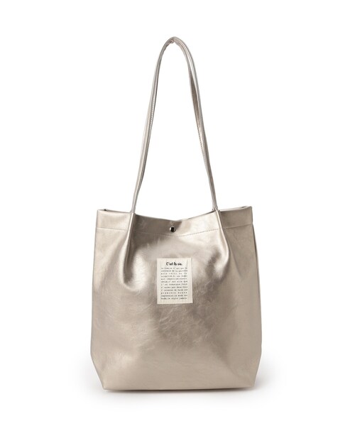 ITS'DEMO（イッツデモ）の「【A4対応】合皮ハンドルタックトート（トートバッグ・レディース・ブラック/ピンク系/ダークブラウン/ブロンズ/グレー/シルバー・00）」の19枚目の写真