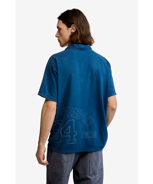 Desigual(デシグアル)の「ステッチ グラフィック ニット ポロシャツ(ポロシャツ・メンズ・ブルー・S/M/L/XL)」の3枚目の写真