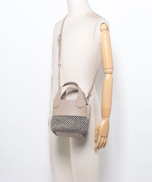 RIPANI(リパーニ)の「【RIPANI】サマーメッシュ レザーコンビスモール2WAYバッグ(Q66438)(ハンドバッグ・レディース・ベージュ系その他・ALL)」の5枚目の写真