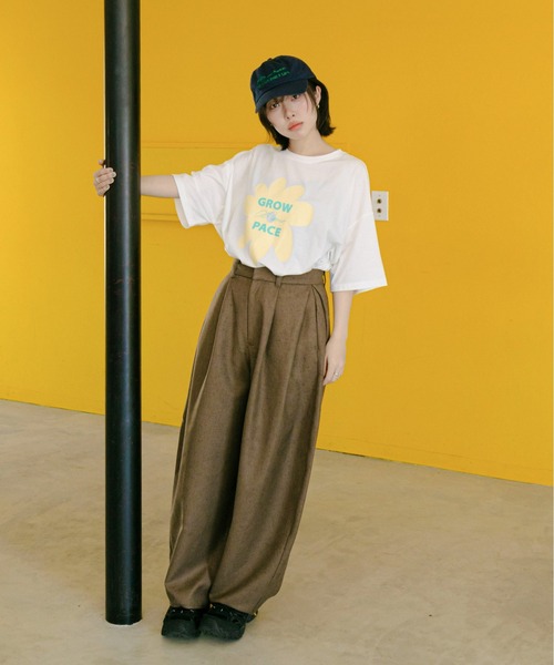 PILIT(ピリット)の「flower×logo tee(Tシャツ/カットソー・レディース・アイボリー/オフホワイト/ピンク・MEDIUM)」の16枚目の写真