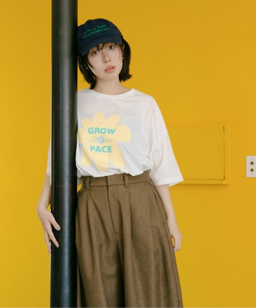 PILIT(ピリット)の「flower×logo tee(Tシャツ/カットソー・レディース・アイボリー/オフホワイト/ピンク・MEDIUM)」の19枚目の写真