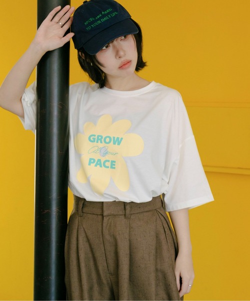 PILIT(ピリット)の「flower×logo tee(Tシャツ/カットソー・レディース・アイボリー/オフホワイト/ピンク・MEDIUM)」の20枚目の写真