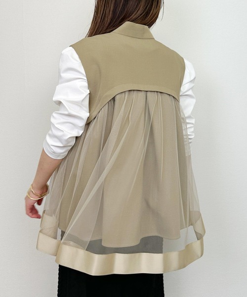 LUGIVA(ルギヴァ)の「バックチュールベスト(ベスト・レディース・ベージュ/ブラック・M)」の15枚目の写真