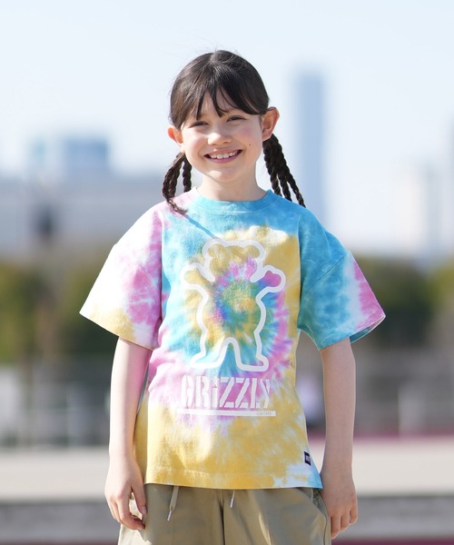 GRIZZLY(グリズリー)の「GRIZZLY/グリズリー キッズ 半袖 Tシャツ タイダイ 75163127(Tシャツ/カットソー・キッズ・ブルー系/グリーン系・160cm/150cm/140cm/130cm)」の2枚目の写真