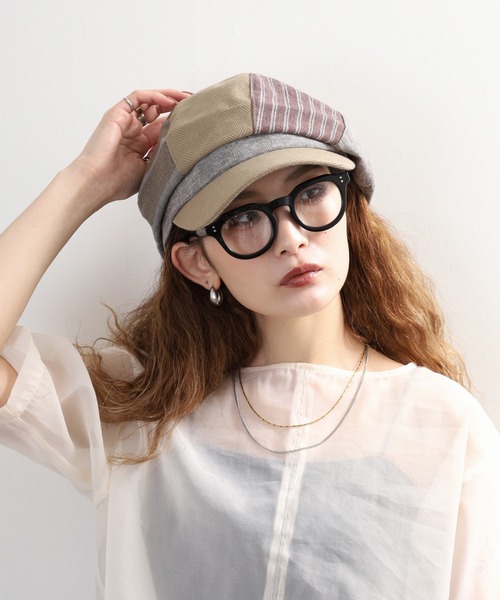 Sense of Grace（センスオブグレース）の「異素材使い　キャスケット（キャスケット・メンズ・ブラック/ブラウン/ナチュラル・FREE）」の2枚目の写真