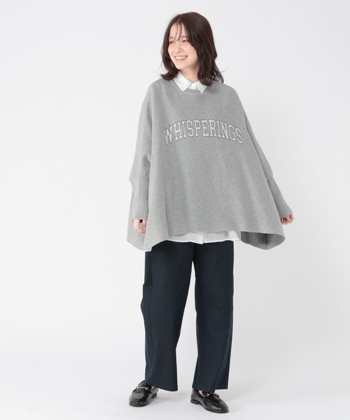 studio CLIP（スタディオクリップ）の「12ゲージダブルジャガードロゴワイドプルオーバー（ニット/セーター・レディース・ネイビー/ライトベージュ/ライトグレー・FREE）」の10枚目の写真