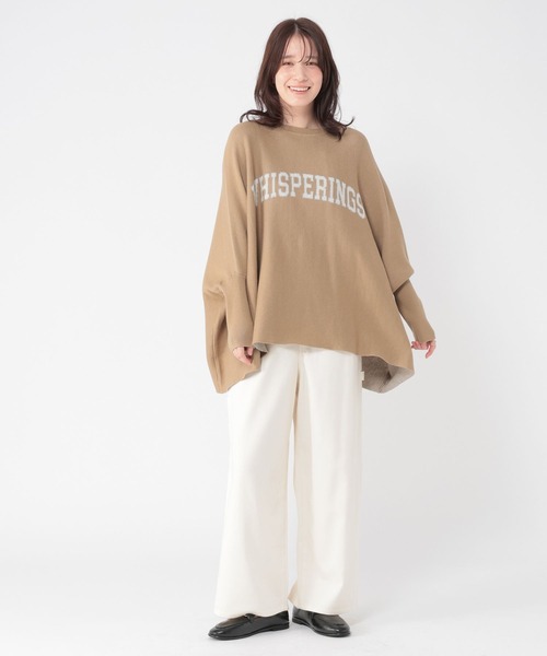 studio CLIP（スタディオクリップ）の「12ゲージダブルジャガードロゴワイドプルオーバー（ニット/セーター・レディース・ネイビー/ライトベージュ/ライトグレー・FREE）」の17枚目の写真