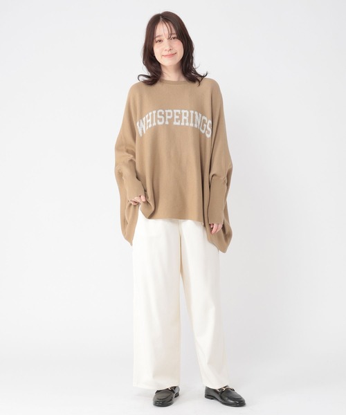 studio CLIP（スタディオクリップ）の「12ゲージダブルジャガードロゴワイドプルオーバー（ニット/セーター・レディース・ネイビー/ライトベージュ/ライトグレー・FREE）」の18枚目の写真