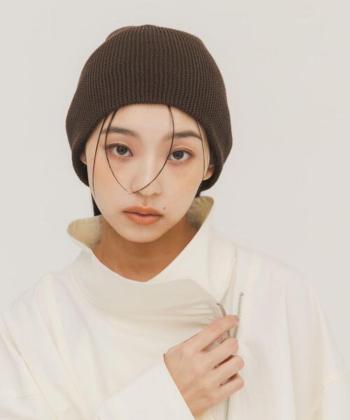 KBF（ケイビーエフ）の「リブニットビーニー（ニットキャップ/ビーニー・レディース・ブラウン/グレー・ONE）」の3枚目の写真