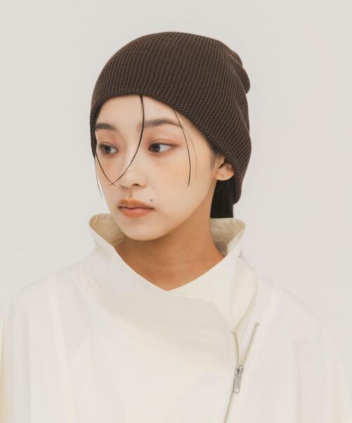 KBF（ケイビーエフ）の「リブニットビーニー（ニットキャップ/ビーニー・レディース・ブラウン/グレー・ONE）」の5枚目の写真