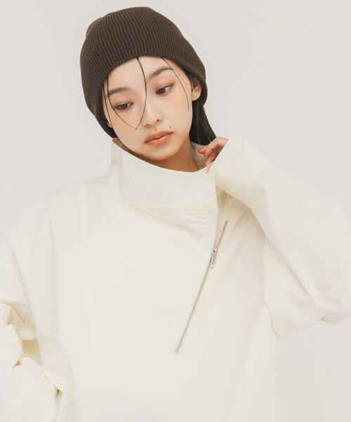 KBF（ケイビーエフ）の「リブニットビーニー（ニットキャップ/ビーニー・レディース・ブラウン/グレー・ONE）」の7枚目の写真