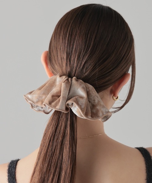 シュシュ風 ベルベット調 ヘアピン