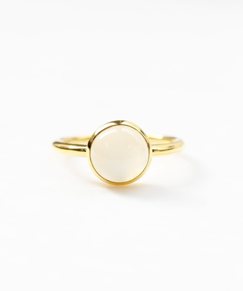sowi(ソーイ)の「日常使いにも上品さをプラス|SV925 ムーンストーン ぷっくりラウンド ゴールドリング(リング・レディース・ホワイト・#9/#11/#13)」の1枚目の写真
