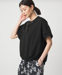 green label relaxing | 【WEB限定】＜at ease＞ドロスト カットソー 接触冷感 UVカット 遮熱(Tシャツ/カットソー)