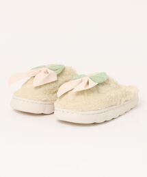 Lace Ladies（レースレディース）の「異素材 リボン 厚底 ボア スリッパ（ルームシューズ/スリッパ）」