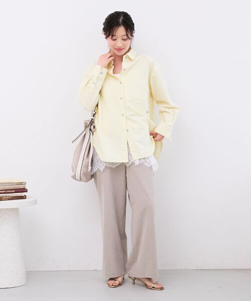 le.coeur blanc（ルクールブラン）の「ピーチスキンイージーパンツ（その他パンツ・レディース・ベージュ/イエロー・36/38）」の22枚目の写真