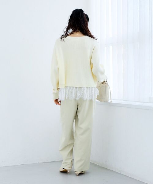 le.coeur blanc（ルクールブラン）の「ピーチスキンイージーパンツ（その他パンツ・レディース・ベージュ/イエロー・36/38）」の6枚目の写真