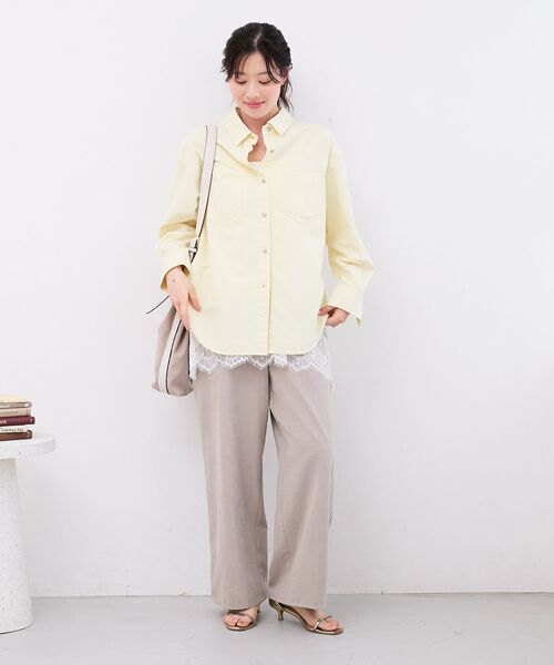 le.coeur blanc(ルクールブラン)の「ピーチスキンイージーパンツ(その他パンツ・レディース・ベージュ/イエロー・36/38)」の4枚目の写真