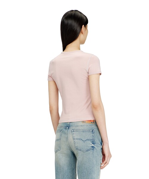 DIESEL(ディーゼル)の「ウィメンズ Tシャツ T-UNCUTIES-LONG-S3(Tシャツ/カットソー・レディース・ライトブルー/ピンク・SMALL/MEDIUM/LARGE/X-LARGE)」の4枚目の写真