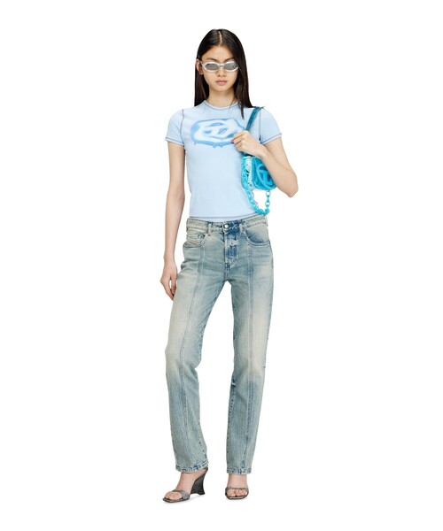 DIESEL(ディーゼル)の「ウィメンズ Tシャツ T-UNCUTIES-LONG-S3(Tシャツ/カットソー・レディース・ライトブルー/ピンク・SMALL/MEDIUM/LARGE/X-LARGE)」の7枚目の写真