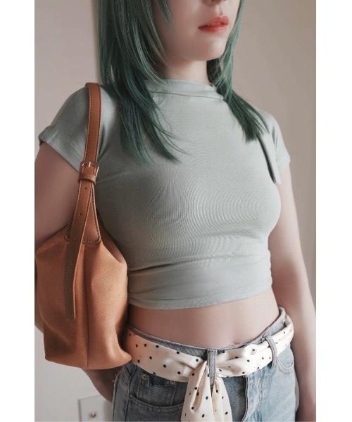 SALTMINT（ソルトミント）の「フレンチスリーブトップス（Tシャツ/カットソー・レディース・ホワイト/ブルー・M/L）」の2枚目の写真