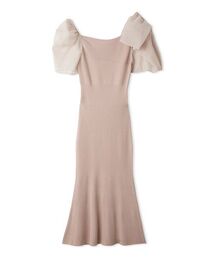 SNIDEL | Sustainableリボンライクドッキングニットワンピース(ワンピース)