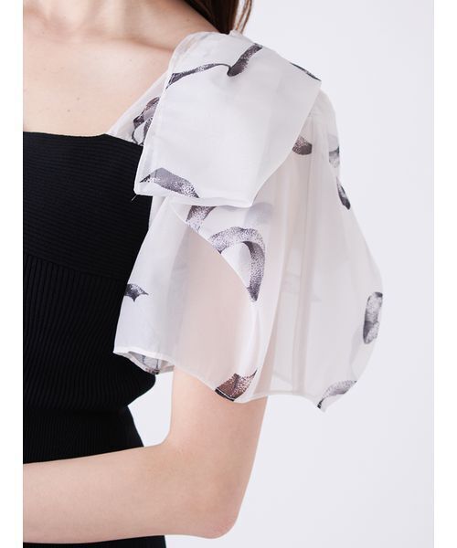 SNIDEL（スナイデル）の「Sustainableリボンライクドッキングニットワンピース（ワンピース・レディース・ミント/ピンク/ブラック・0/1）」の8枚目の写真