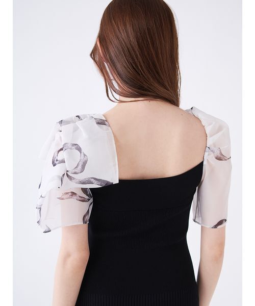 SNIDEL（スナイデル）の「Sustainableリボンライクドッキングニットワンピース（ワンピース・レディース・ミント/ピンク/ブラック・0/1）」の11枚目の写真