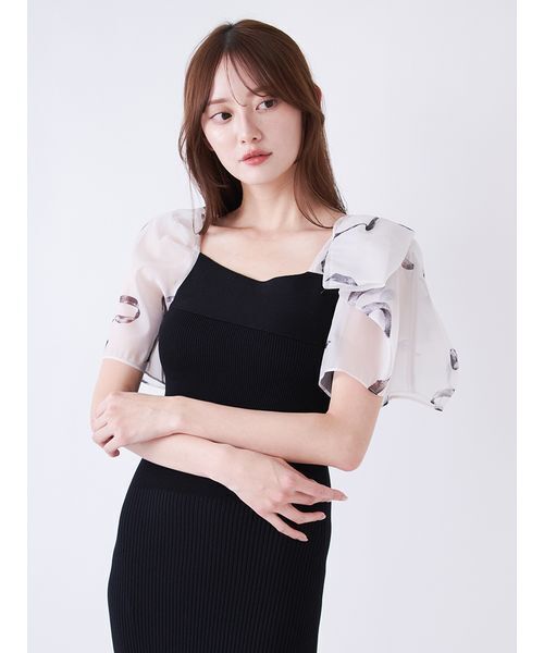 SNIDEL（スナイデル）の「Sustainableリボンライクドッキングニットワンピース（ワンピース・レディース・ミント/ピンク/ブラック・0/1）」の12枚目の写真