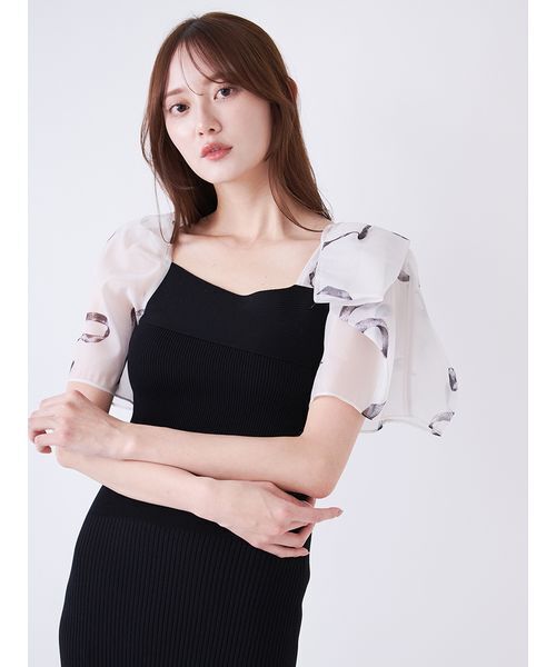 SNIDEL（スナイデル）の「Sustainableリボンライクドッキングニットワンピース（ワンピース・レディース・ミント/ピンク/ブラック・0/1）」の13枚目の写真