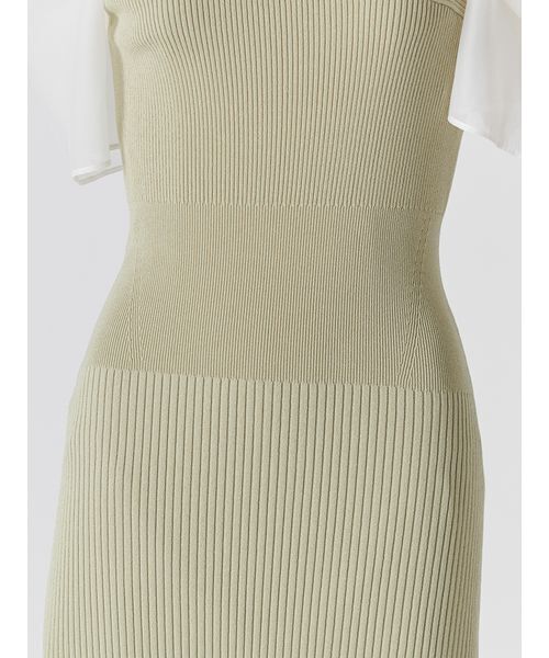 SNIDEL（スナイデル）の「Sustainableリボンライクドッキングニットワンピース（ワンピース・レディース・ミント/ピンク/ブラック・0/1）」の18枚目の写真