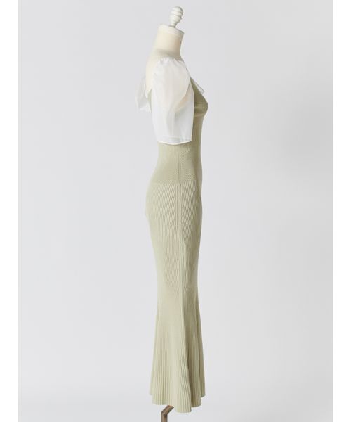 SNIDEL（スナイデル）の「Sustainableリボンライクドッキングニットワンピース（ワンピース・レディース・ミント/ピンク/ブラック・0/1）」の20枚目の写真