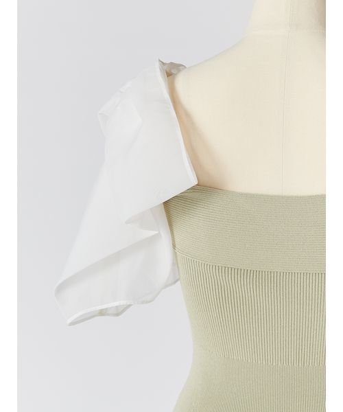 SNIDEL（スナイデル）の「Sustainableリボンライクドッキングニットワンピース（ワンピース・レディース・ミント/ピンク/ブラック・0/1）」の22枚目の写真