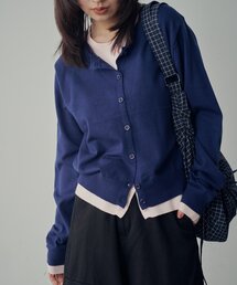 goocy（グースィー）の「【SNSでバズった！】レイヤードライク配色カーディガン（カーディガン/ボレロ）」