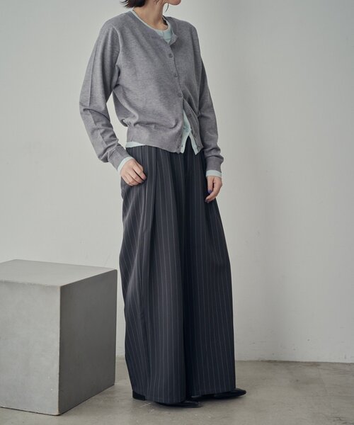 goocy（グーシー）の「【SNSでバズった！】レイヤードライク配色カーディガン（カーディガン/ボレロ・レディース・チャコールグレー/ネイビー/グレー/ブラウン・FREE）」の14枚目の写真