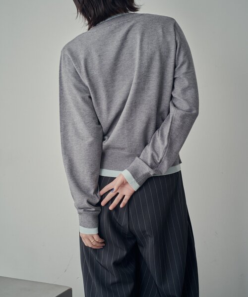 goocy（グーシー）の「【SNSでバズった！】レイヤードライク配色カーディガン（カーディガン/ボレロ・レディース・チャコールグレー/ネイビー/グレー/ブラウン・FREE）」の16枚目の写真