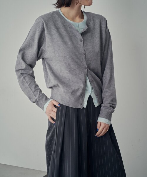 goocy（グーシー）の「【SNSでバズった！】レイヤードライク配色カーディガン（カーディガン/ボレロ・レディース・チャコールグレー/ネイビー/グレー/ブラウン・FREE）」の18枚目の写真