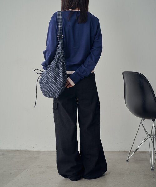 goocy（グーシー）の「【SNSでバズった！】レイヤードライク配色カーディガン（カーディガン/ボレロ・レディース・チャコールグレー/ネイビー/グレー/ブラウン・FREE）」の8枚目の写真