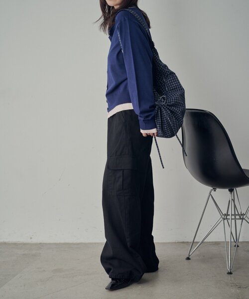 goocy（グーシー）の「【SNSでバズった！】レイヤードライク配色カーディガン（カーディガン/ボレロ・レディース・チャコールグレー/ネイビー/グレー/ブラウン・FREE）」の12枚目の写真