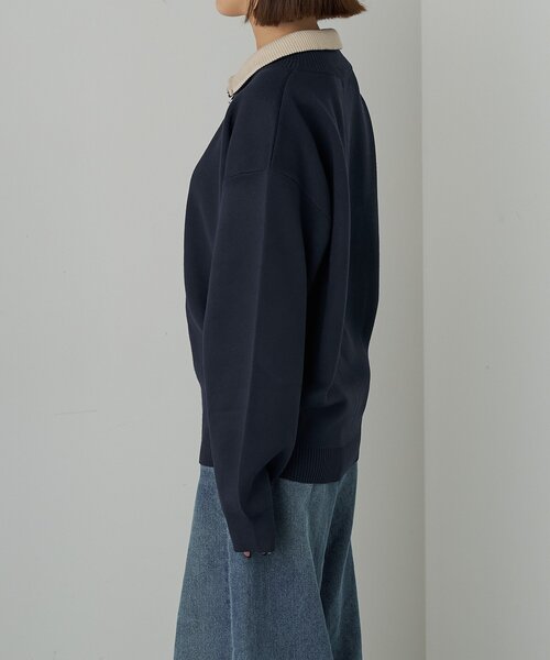 goocy（グーシー）の「衿配色ハーフジップニット（ニット/セーター・レディース・グレー/レッド・FREE）」の15枚目の写真