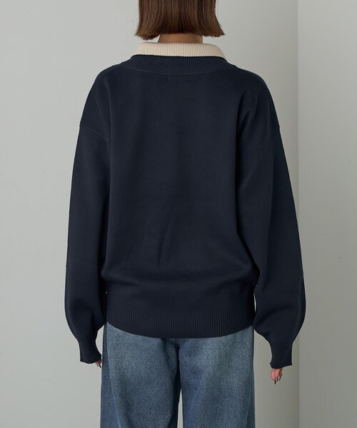 goocy（グーシー）の「衿配色ハーフジップニット（ニット/セーター・レディース・グレー/レッド・FREE）」の16枚目の写真