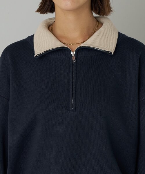 goocy（グーシー）の「衿配色ハーフジップニット（ニット/セーター・レディース・グレー/レッド・FREE）」の18枚目の写真