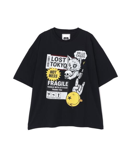 L.H.P(エルエイチピー)の「【WEB&DEPOT限定】UMLAUT/ウムラウト/CAT S/S Tee(Tシャツ/カットソー・レディース・ブラック/ホワイト・L/M)」の1枚目の写真
