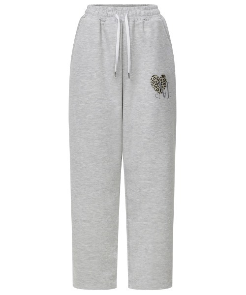 rrrrrrrrr│ヒートスウェットパンツ│S│グレー A'GEM/9 × .kom 『MUCENT/ムセント』 SIERRA LEOPARD HEART SWEAT