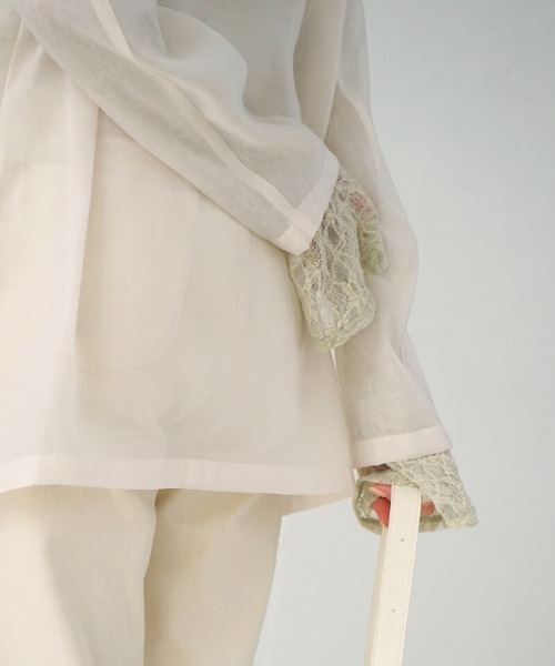 flower（フラワー）の「シアーテーラードジャケット（テーラードジャケット・レディース・ベージュ/アイボリー・FREE）」の4枚目の写真