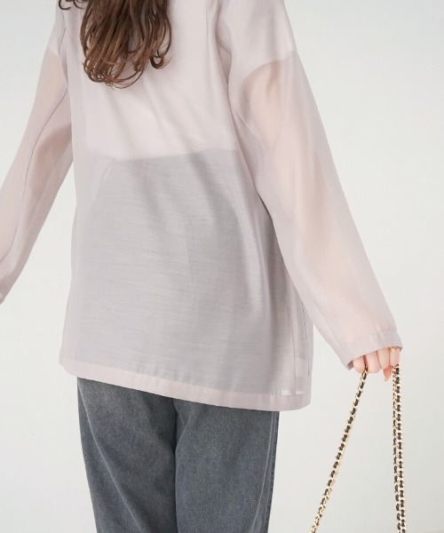 flower（フラワー）の「シアーテーラードジャケット（テーラードジャケット・レディース・ベージュ/アイボリー・FREE）」の9枚目の写真