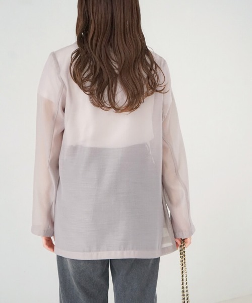 flower（フラワー）の「シアーテーラードジャケット（テーラードジャケット・レディース・ベージュ/アイボリー・FREE）」の10枚目の写真