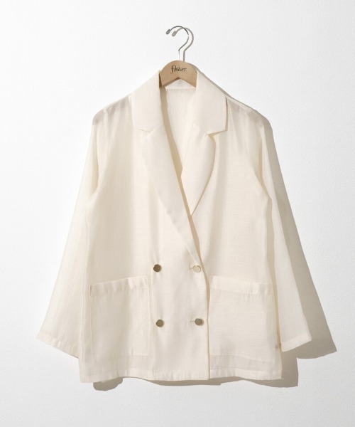 flower（フラワー）の「シアーテーラードジャケット（テーラードジャケット・レディース・ベージュ/アイボリー・FREE）」の11枚目の写真