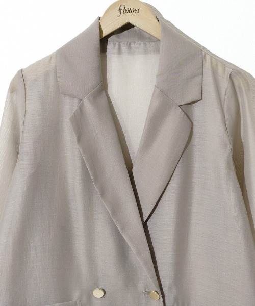 flower（フラワー）の「シアーテーラードジャケット（テーラードジャケット・レディース・ベージュ/アイボリー・FREE）」の15枚目の写真